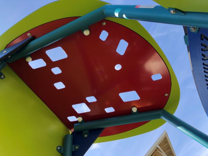underneath playground equipment
