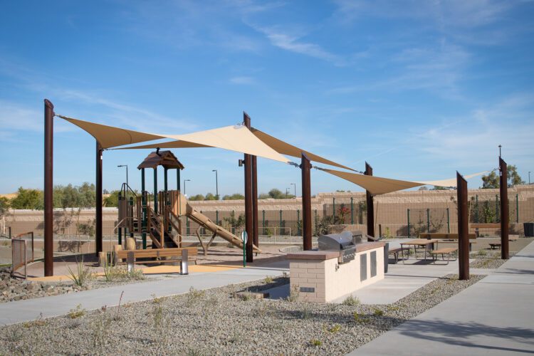 Mountain Trails West playground underneath shade