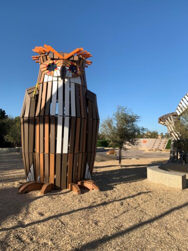 large wooden owl