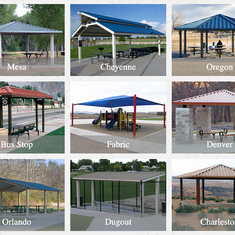 variety of classic recreation outdoor structures