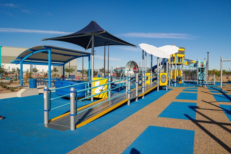 ramp leading up to playground