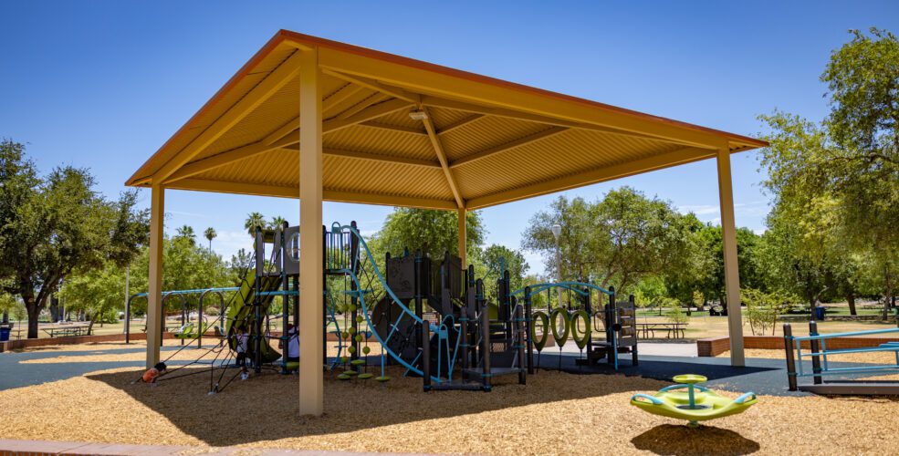 large shade structure at Encanto park