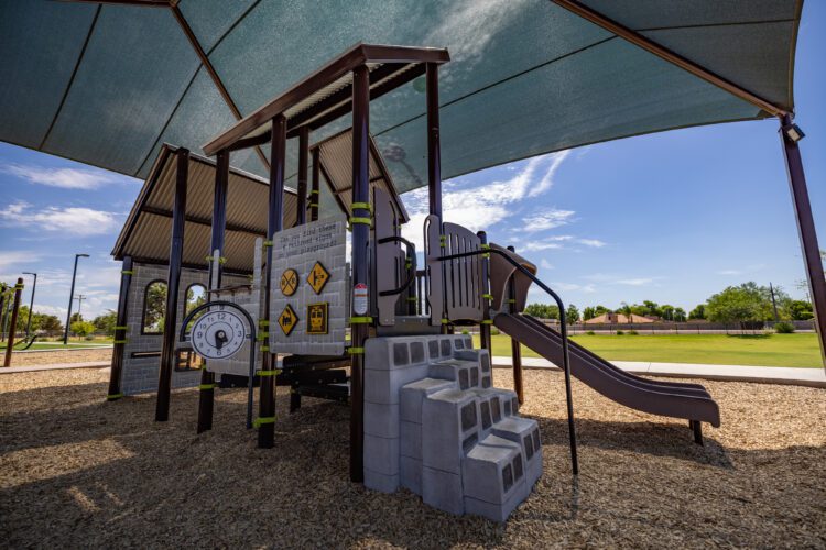 railroad themed playground