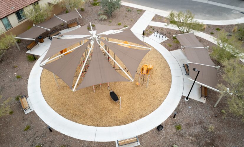 Overhead shot of shade at Aloravita North in Peoria, AZ