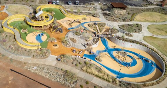 Colorful playground with safety surfacing in Apache Junction, AZ