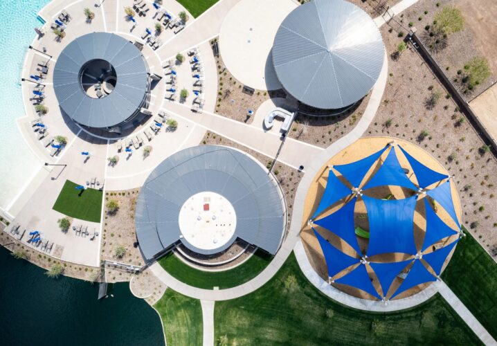 Overhead shot of playground and shade in Gilbert, AZ