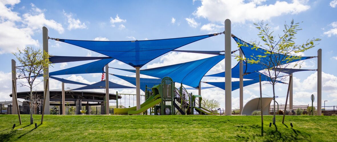 Shade covering colorful playground in Gilbert, AZ