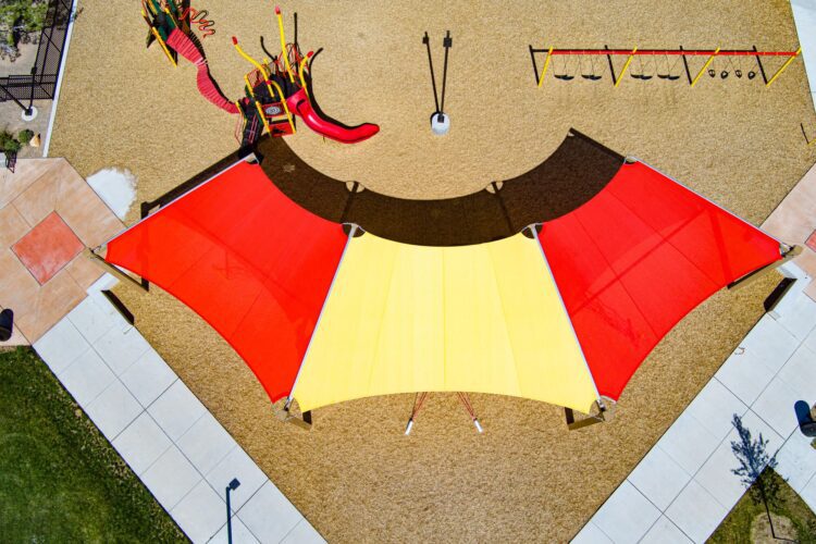 Playground with shade at Phil Chacon Park, Albuquerque, New Mexico