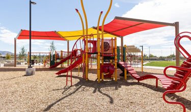 Playground with shade at Phil Chacon Park, Albuquerque, New Mexico