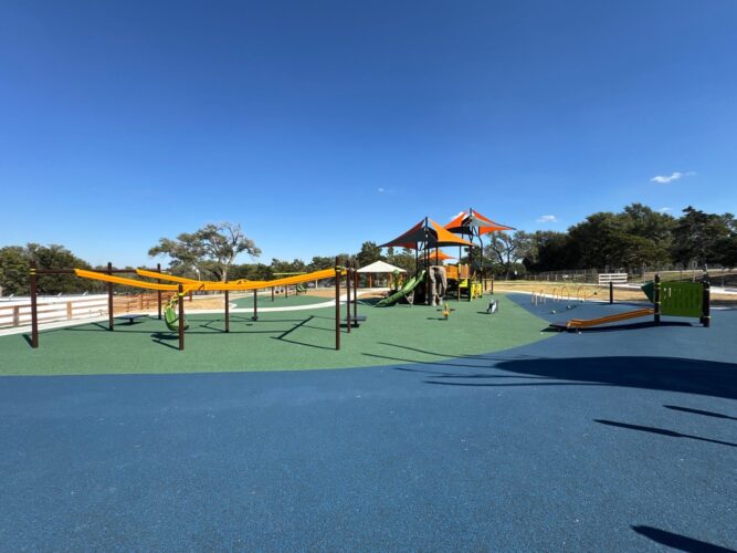 Zoo themed playground with shade in Amarillo, TX