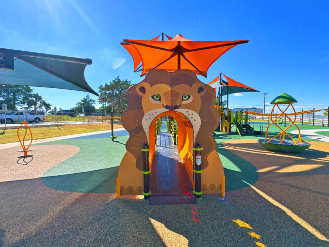 Zoo themed playground with shade in Amarillo, TX