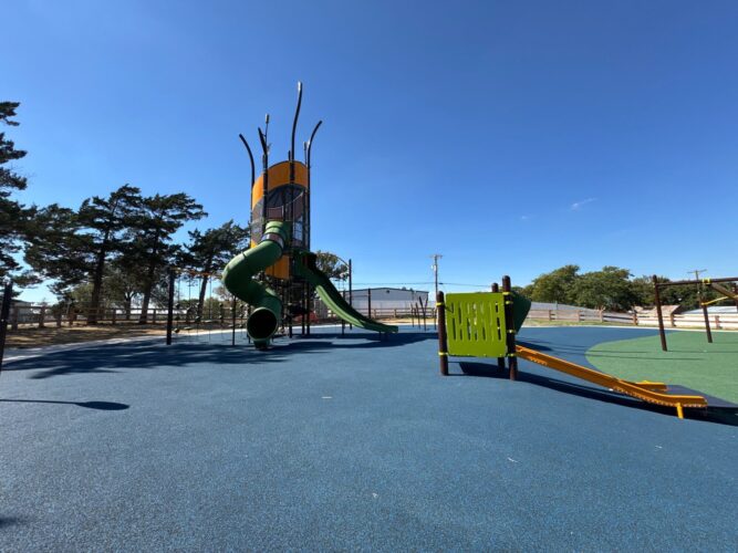 Zoo themed playground with shade in Amarillo, TX